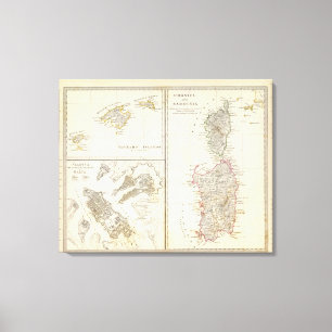 Korsika, Sardinien, die Balearischen Inseln, Leinwanddruck