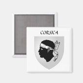 Korsika-Wappen Magnet (Vorderseite/Rückseite)