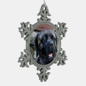 Korsograu Schneeflocken Zinn-Ornament (Links)