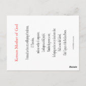 Korsun Mutter Gottes Gebetskarte Postkarte (Rückseite)