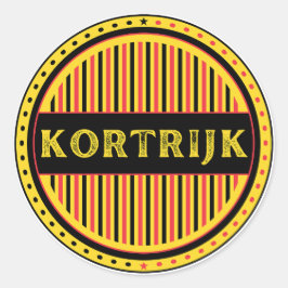 Kortrijk City Pride Emblem – Belgian Identity Runder Aufkleber