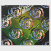 KORU DOUBLE Swirl. Paua Muschel Art Geschenkpapier (Flach)