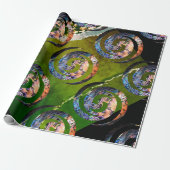 KORU DOUBLE Swirl. Paua Muschel Art Geschenkpapier (Ungerollt)