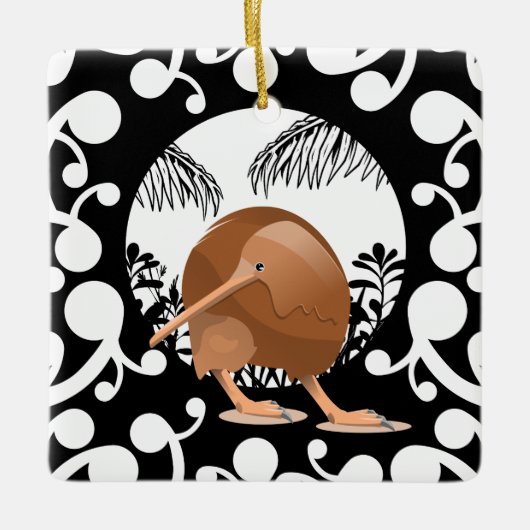 Koru Kiwi Keramikornament (Vorderseite)