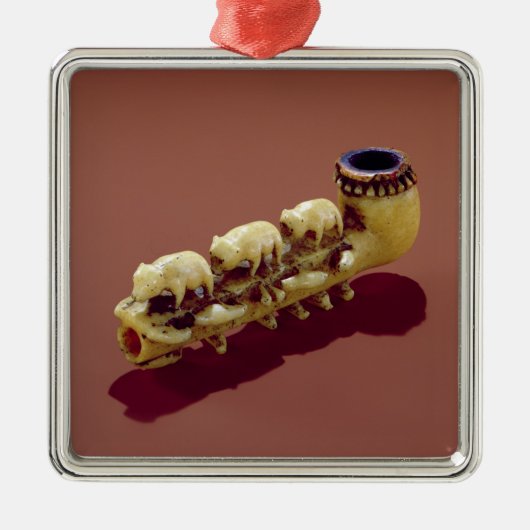 Korvack Rohr mit geschnitzten Eisbären Silbernes Ornament (Vorne)