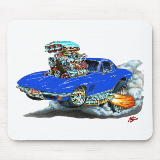 Korvette-Blau-Auto 1966-67 Mousepad (Vorne)