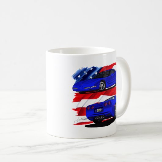 Korvette-Blau-Auto 1999-04 Kaffeetasse (VorderseiteRechts)