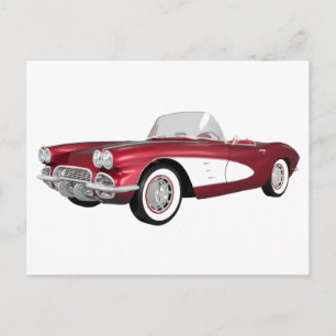 Korvette C1 1961: Candy Apple Finish: Postkarte
