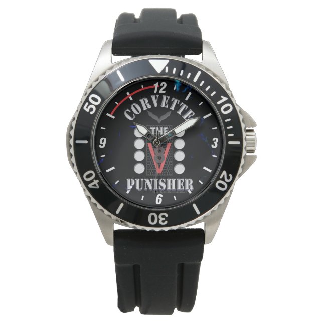 Korvette der V8 Punisher Black/Blue Watch Armbanduhr (Vorderseite)