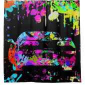 Korvette-Farben-Spritzergraffiti-Effekt Duschvorhang (Vorderseite)