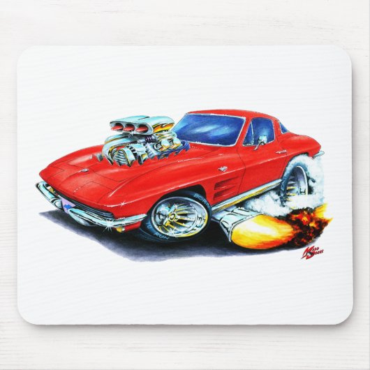 Korvette-Rot-Auto 1963-64 Mousepad (Vorne)