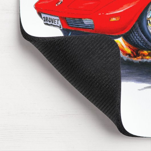 Korvette-Rot-Auto 1973-76 Mousepad (Ecke)