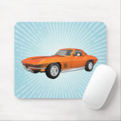 Korvette-Sport-Auto 1967: Orange Ende: Mousepad (Mit Mouse)
