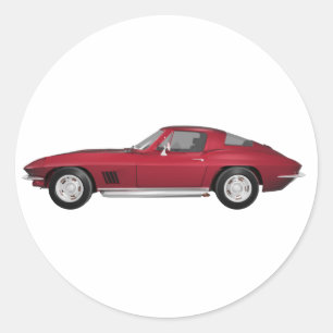 Korvette von 1967: Sportwagen: Candy Apple Finish: Runder Aufkleber