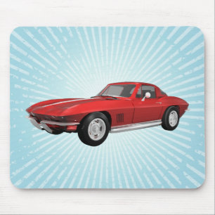 Korvette von 1967: Sportwagen: Red Finish: Mousepa Mousepad