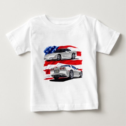 Korvette-Weiß-Auto 1999-04 Baby T-shirt (Vorderseite)