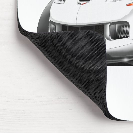 Korvette-Weiß-Auto 2005-09 Mousepad (Ecke)