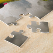 KorvetteStingray 1975 mit amerikanischer Flagge Puzzle (Seite)