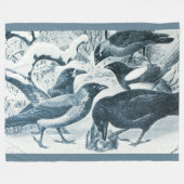 Korviden - Krähen der Vögel, Ravens Fleecedecke (Vorderseite (Horizontal))
