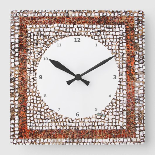 Kos Bird Mosaic Quadratische Wanduhr (Vorderseite)