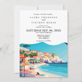 Kos Greece Wedding Invitation Retro Einladung