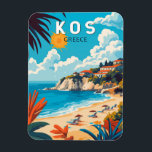 Kos Griechenland Reisen Kunst Vintag Magnet<br><div class="desc">Kos retro Vektordesign. Kos,  eine der Dodekanesinseln Griechenlands,  ist bekannt für seine üppigen Sandstrände. Sie ist reich an griechischen und römischen Sehenswürdigkeiten,  insbesondere in und um Kos Town.</div>