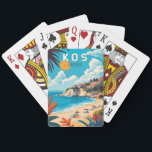 Kos Griechenland Reisen Kunst Vintag Spielkarten<br><div class="desc">Kos retro Vektordesign. Kos,  eine der Dodekanesinseln Griechenlands,  ist bekannt für seine üppigen Sandstrände. Sie ist reich an griechischen und römischen Sehenswürdigkeiten,  insbesondere in und um Kos Town.</div>