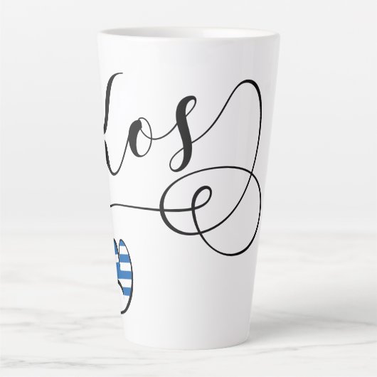 Kos Heart in Flag, Griechenland, I Liebe Kos, Cos Milchtasse (Vorderseite)