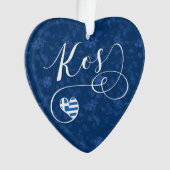 Kos Heart in Flag, Griechenland, I Liebe Kos Ornament (Vorderseite)