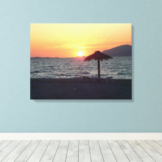 KOs Island Greece Mastichari Beach Sunset Leinwand (Insitu (Holzboden))
