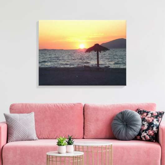 KOs Island Greece Mastichari Beach Sunset Leinwand (Insitu (Wohnzimmer))