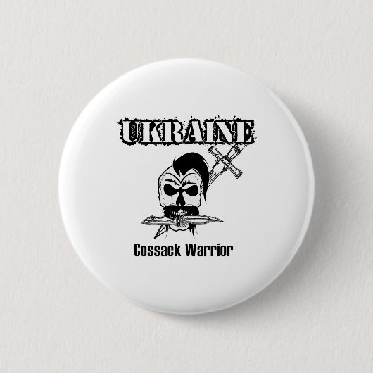 Kosaken-Krieger der Ukraine - Unterstütze die Ukra Button (Vorderseite)