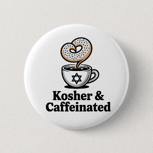 Koscher und koffeinierter jüdischer Kaffee Hanukka Button