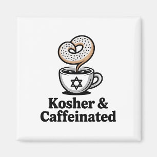 Koscher und koffeinierter jüdischer Kaffee Hanukka Magnet