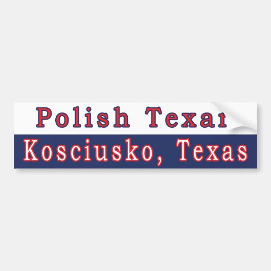 Kosciusko Polnischer Texan Autoaufkleber (Vorne)