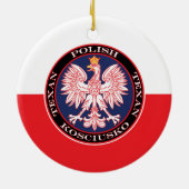 Kosciusko Runde Polnisch Texan Keramik Ornament (Hinten)