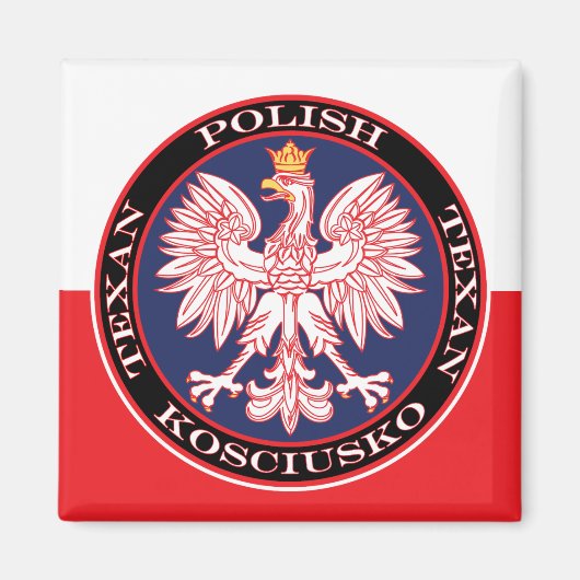 Kosciusko Runde Polnisch Texan Magnet (Vorne)