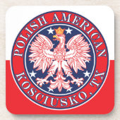 Kosciusko Texas Polnischer Adler Getränkeuntersetzer (Vorderseite)