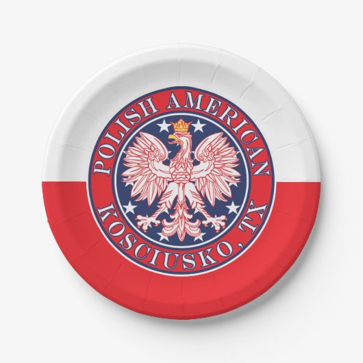 Kosciusko Texas Polnischer Adler Pappteller (Vorderseite)