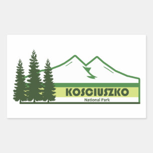 Kosciuszko-Nationalpark grüne Streifen Rechteckiger Aufkleber