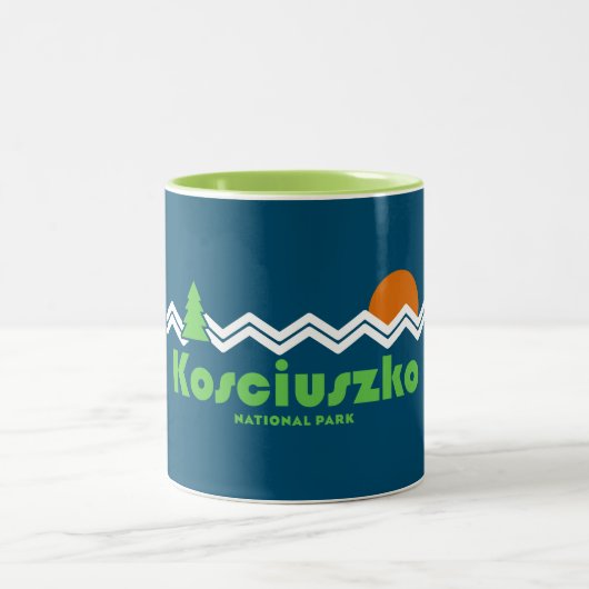 Kosciuszko Nationalpark Retro Zweifarbige Tasse (Mittel)