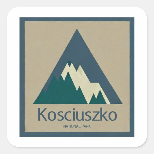 Kosciuszko Nationalpark Rustikal Quadratischer Aufkleber (Vorderseite)