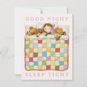 KOSETTE QUILT 4,25x5,5 Blank Flat Card - Rosa Einladung