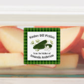 Kosher Dill Pickles Kariert Square Food Label Etiketten (Befestigt)