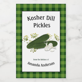 Kosher Dill Pickles Kariert V Food Label Lebensmitteletikett