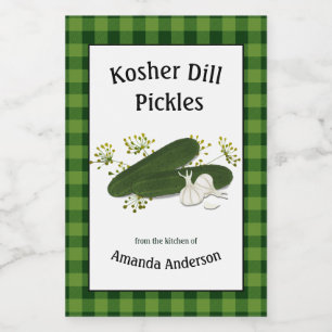 Kosher Dill Pickles Kariert V Food Label Lebensmitteletikett