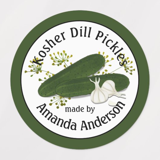 Kosher Dill Pickles Labels Etiketten (Design 1)
