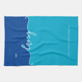 Kosher Kitchen Script Dairy mit Hebräisch Blue Geschirrtuch (Horizontal)