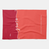 Kosher Kitchen Script Fleisch mit Hebräisch Rot Geschirrtuch (Horizontal)