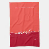 Kosher Kitchen Script Fleisch mit Hebräisch Rot Geschirrtuch (Vertikal)